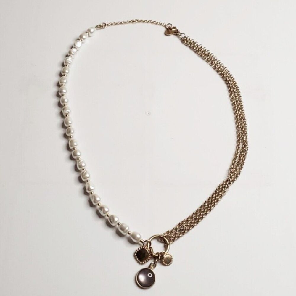 Loft by Ann Taylor Gold Tone And Faux Pearl Necklace